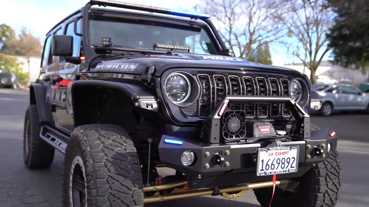 metalcloak placerville police 2024 jeep jl wrangler finished build, suspension and armor