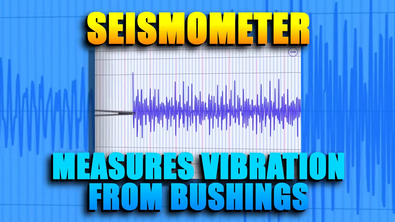 metalcloak control arm joint vibration test, seismometer shows dampening