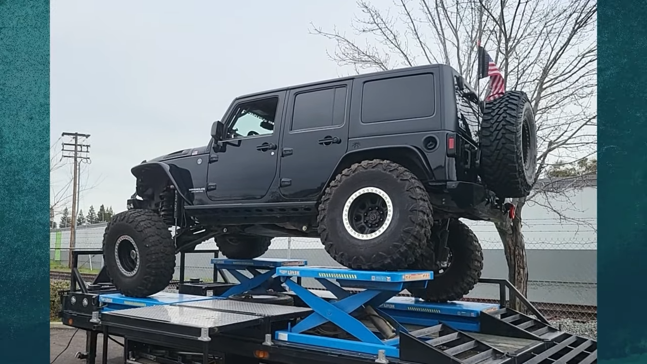 jeep jk wrangler, failing teraflex suspension, broken parts, CTI Trailer (corner travel index)