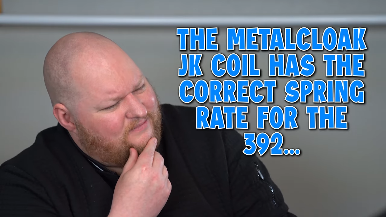 metalcloak vs. rock krawler suspension lift kit comparison, mc Jeep JK wrangler coils have identical spring rate to 392 JL