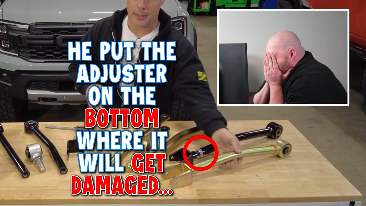 metalcloak vs. rock krawler suspension lift kit comparison, rk puts lower control arm adjuster at axle connection where it is vulnerable and can be damaged