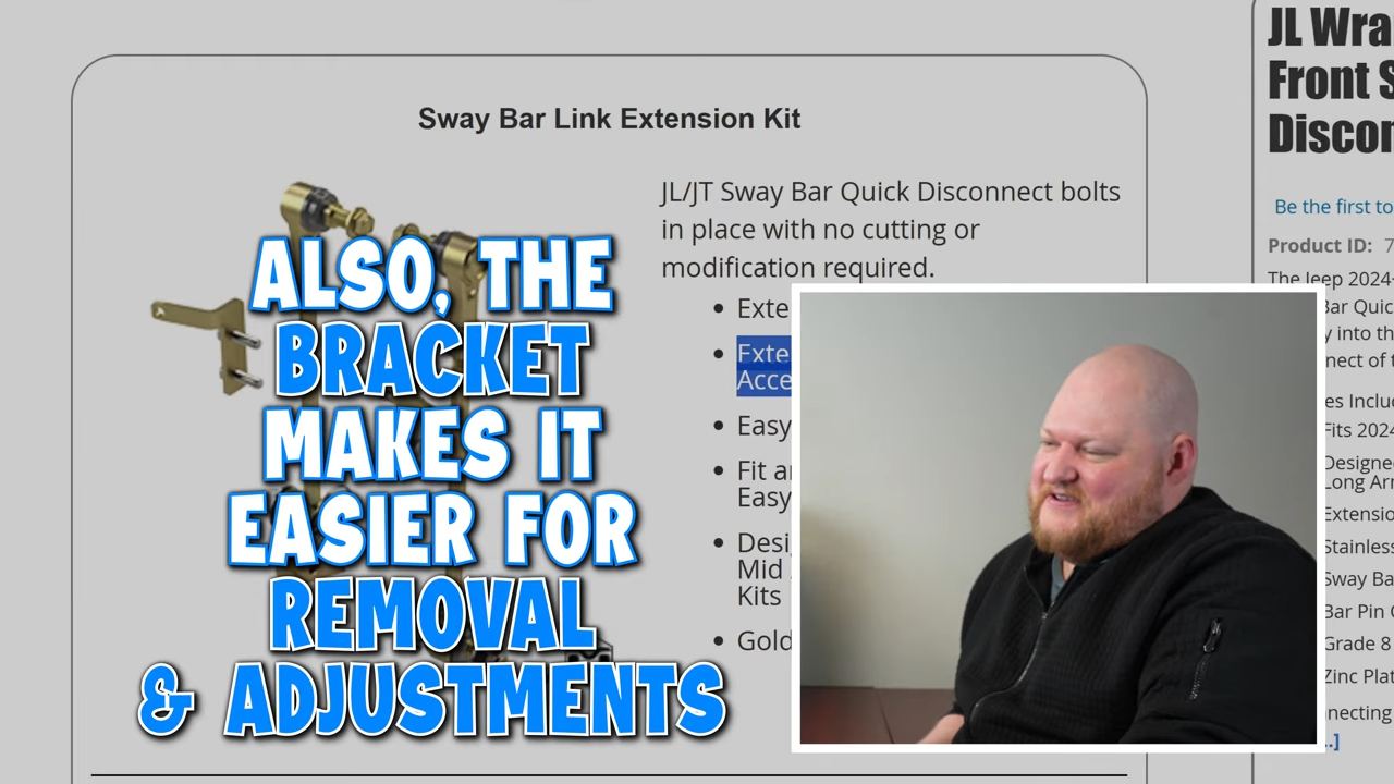 metalcloak vs. rock krawler suspension lift kit comparison, mc sway bar disconnect bracket makes it easier for removal and adjustments