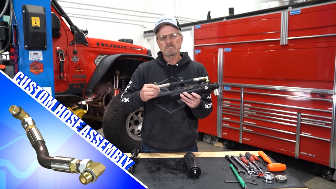 metalcloak rocksport black shock, custom hose assembly for flexibility and adjustability when mounting
