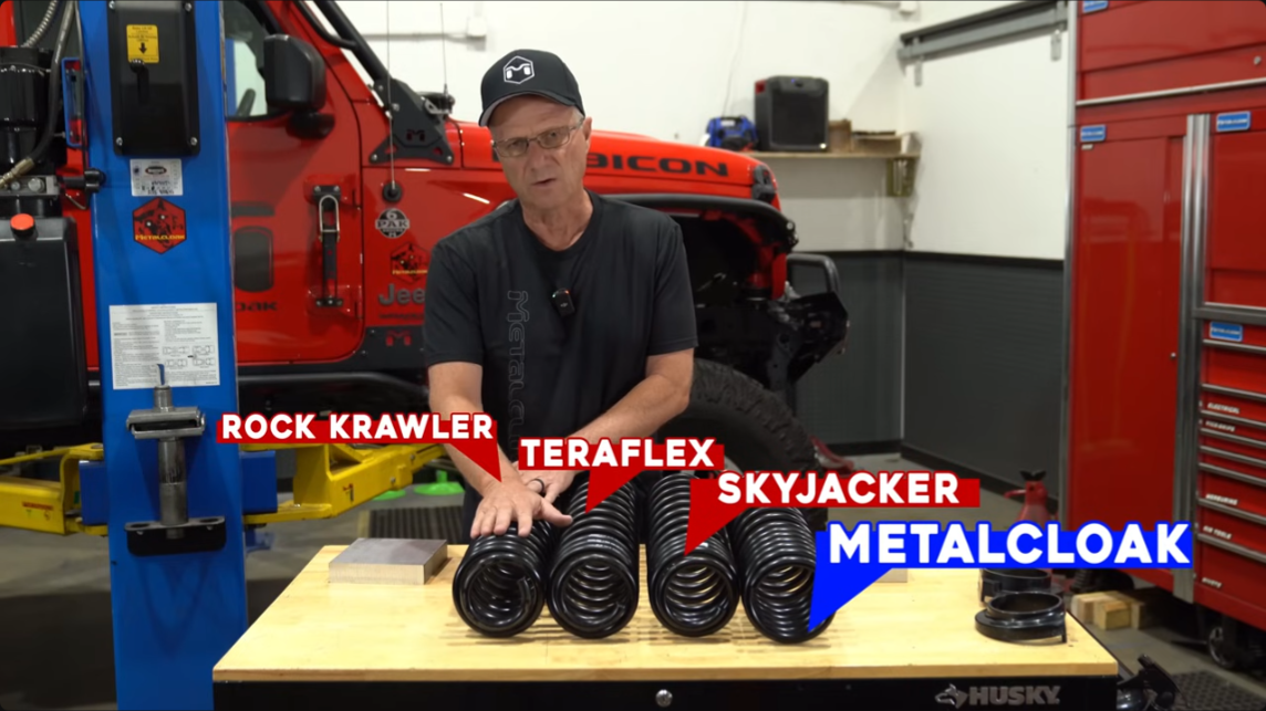 jeep suspension off road components, metalcloak true dual rate coils vs teraflex vs rock krawler vs skyjacker
