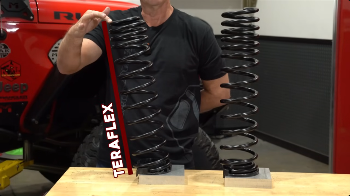 teraflex jeep suspension coils, use stock coil spring isolator, is not mated to end of spring creating buckle