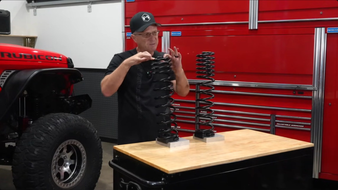 metalcloak true dual rate coils vs teraflex vs skyjacker comparison, using factory isolator creates buckle in spring when loaded back to center on Jeep