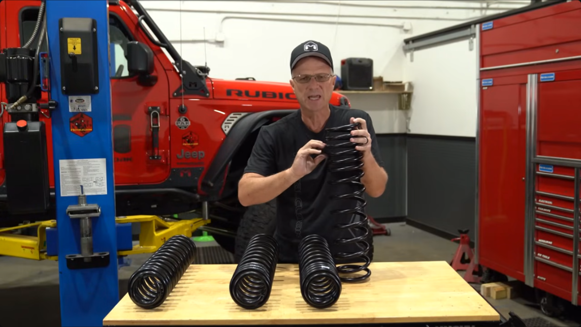 metalcloak true dual rate coils, two obvious and purposeful rates, the second rate does not engage until the first rate coils are completely collapsed, jeep suspension