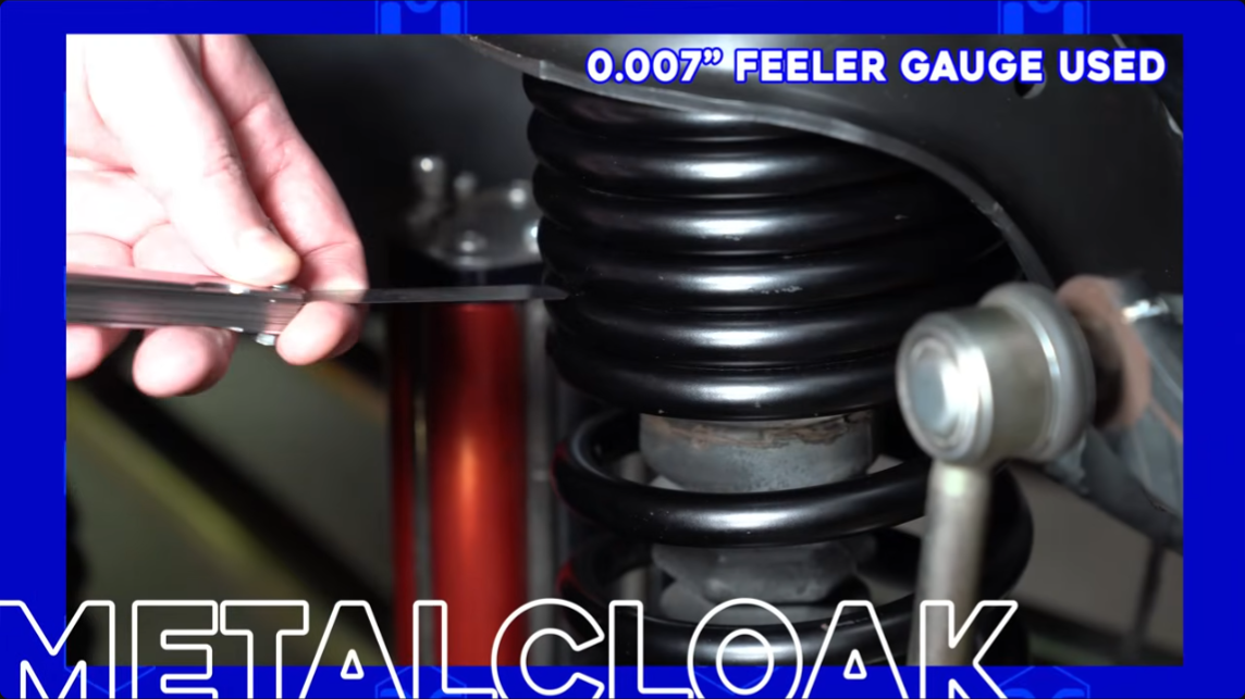 metalcloak true dual rate coils, first coil rate is fully collapsed at ride height, using feeler guage